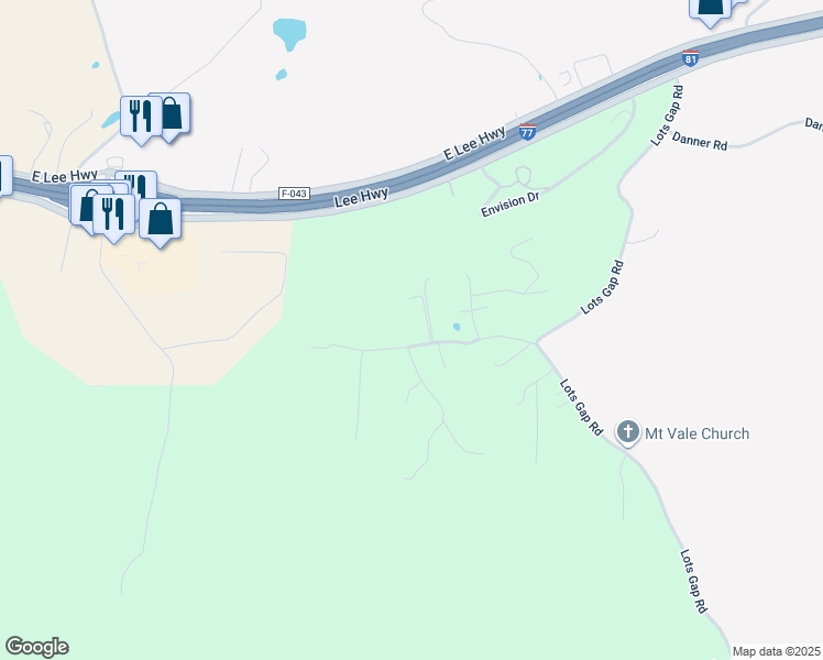 map of restaurants, bars, coffee shops, grocery stores, and more near 248 Pres Jackson Road in Max Meadows