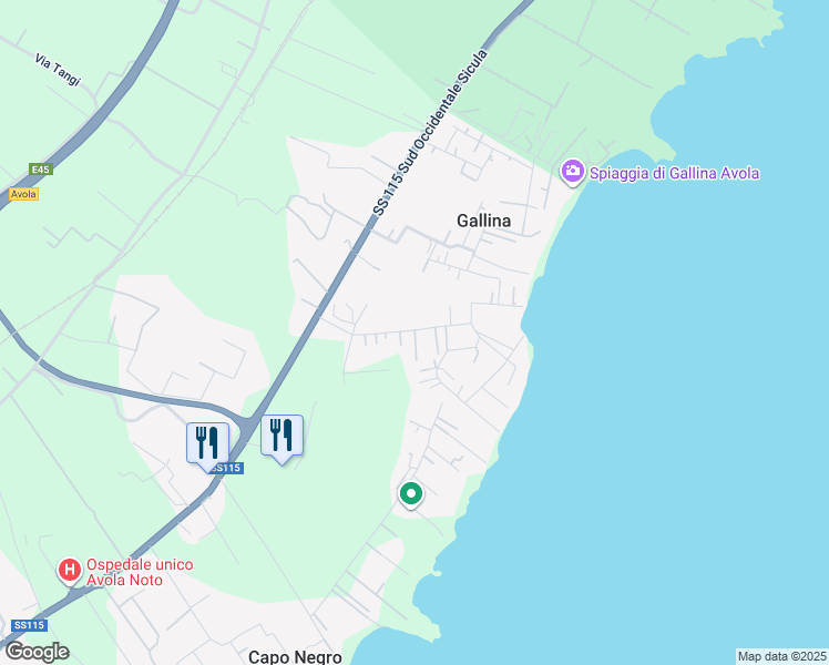 map of restaurants, bars, coffee shops, grocery stores, and more near 16 Via dei Nuri in Gallina