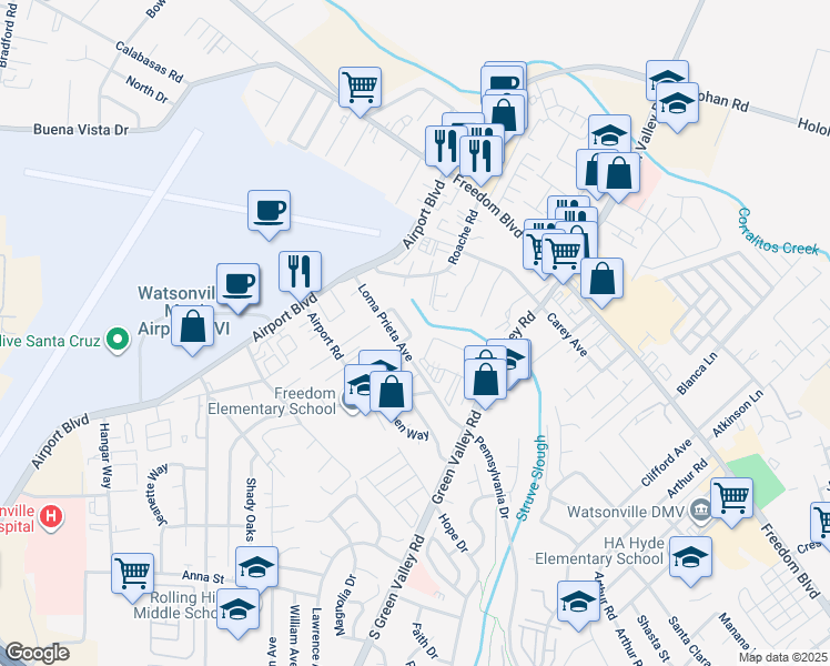 map of restaurants, bars, coffee shops, grocery stores, and more near 149 Cherry Blossom Drive in Freedom