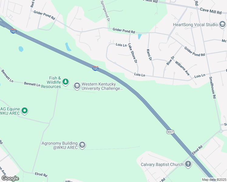 map of restaurants, bars, coffee shops, grocery stores, and more near William H. Natcher Green River Parkway in Bowling Green