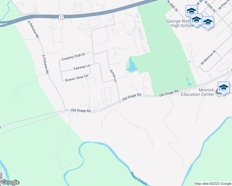 map of restaurants, bars, coffee shops, grocery stores, and more near 401-499 Arrow Lane in Wytheville
