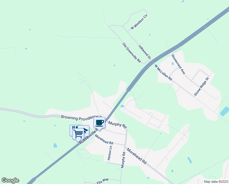 map of restaurants, bars, coffee shops, grocery stores, and more near 7134 Russellville Road in Bowling Green