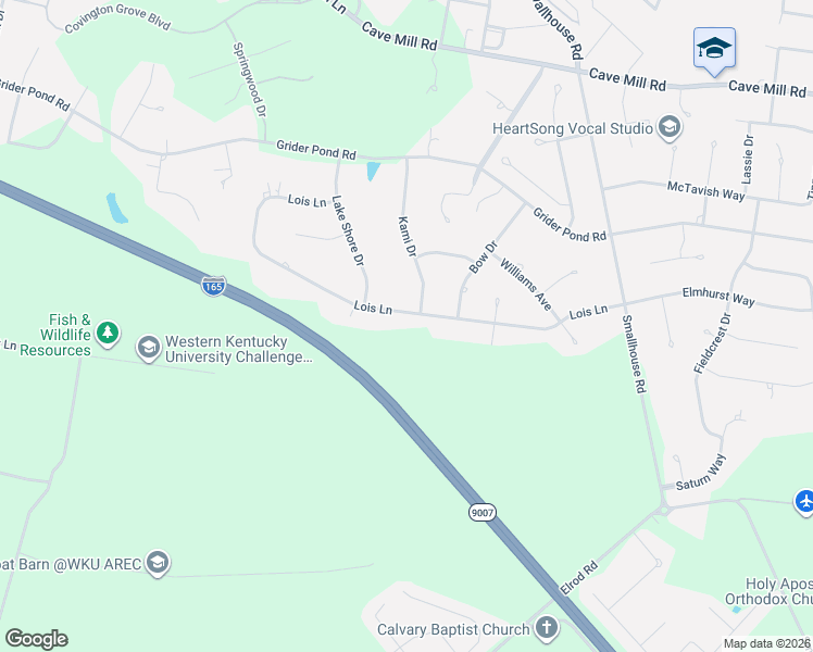 map of restaurants, bars, coffee shops, grocery stores, and more near 1127-1199 Lois Lane in Bowling Green