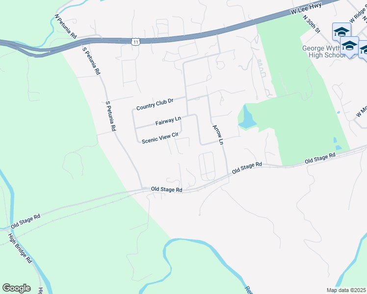 map of restaurants, bars, coffee shops, grocery stores, and more near 145 Scenic View Circle in Wytheville