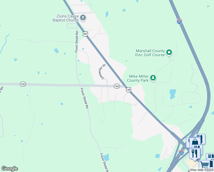map of restaurants, bars, coffee shops, grocery stores, and more near 2 Connector Street in Calvert City