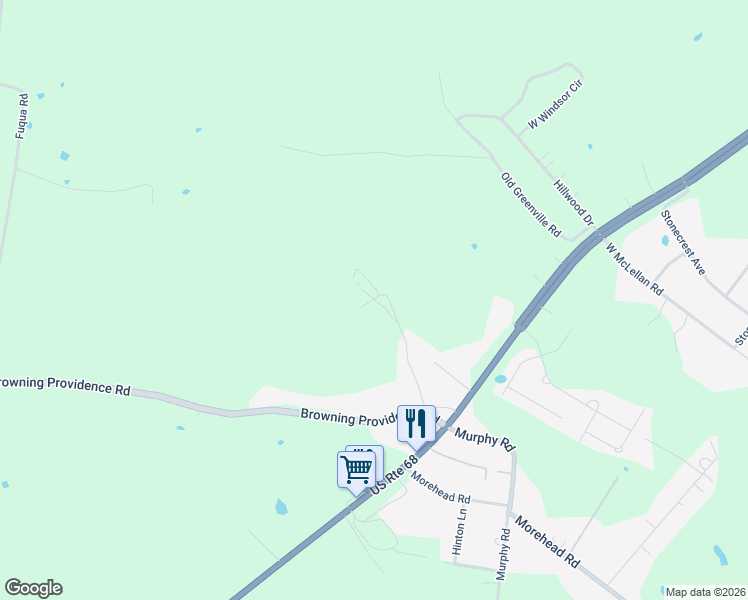 map of restaurants, bars, coffee shops, grocery stores, and more near 100 Coonhunters Road in Rockfield