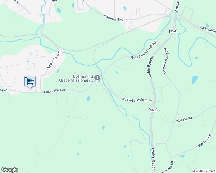 map of restaurants, bars, coffee shops, grocery stores, and more near 830 Moore Hill Avenue in Corbin