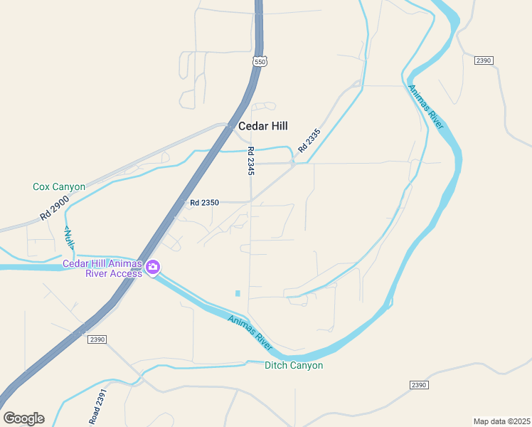 map of restaurants, bars, coffee shops, grocery stores, and more near 36 Road 2345 in Aztec