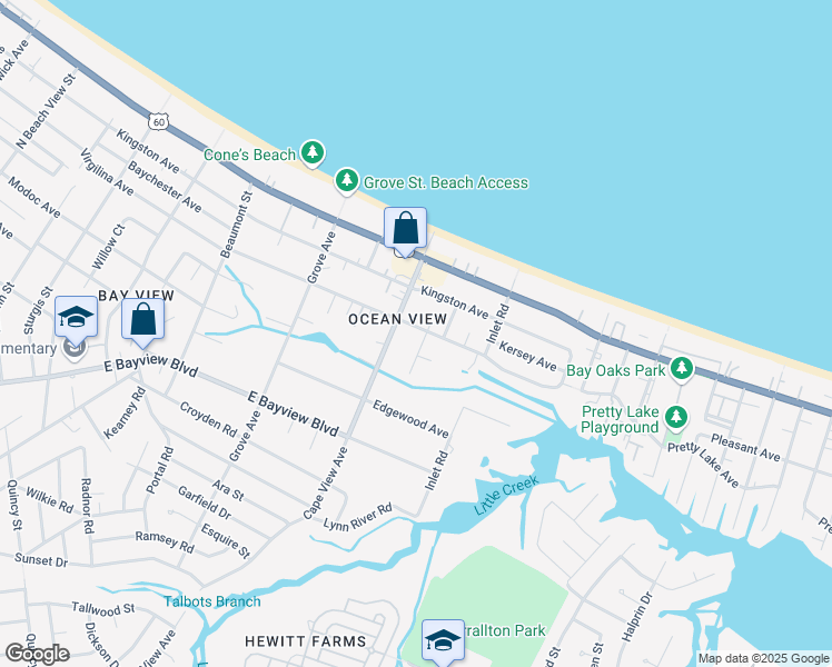 map of restaurants, bars, coffee shops, grocery stores, and more near 1917 Parkview Avenue in Norfolk