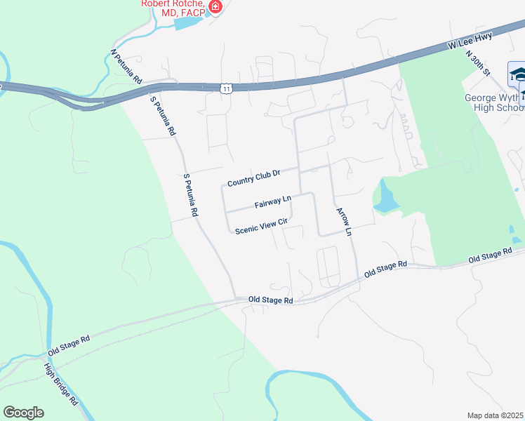map of restaurants, bars, coffee shops, grocery stores, and more near 275 Fairway Lane in Wytheville