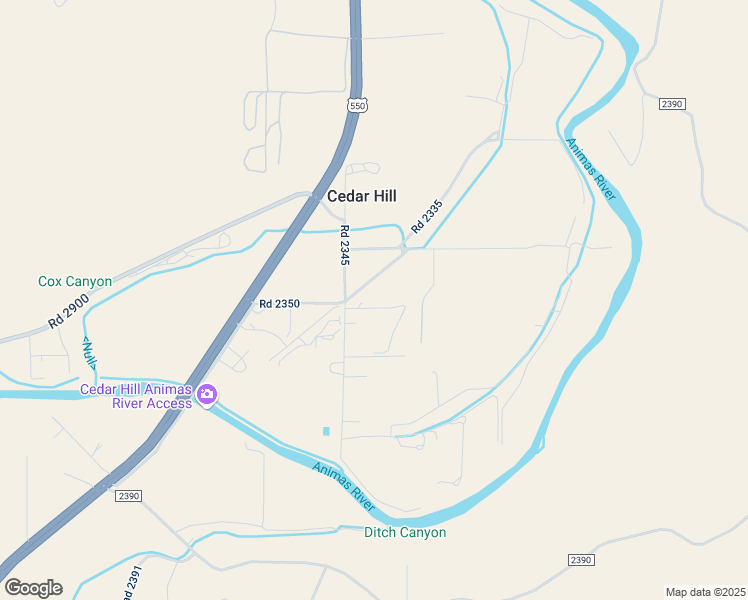 map of restaurants, bars, coffee shops, grocery stores, and more near 36 Road 2345 in Aztec