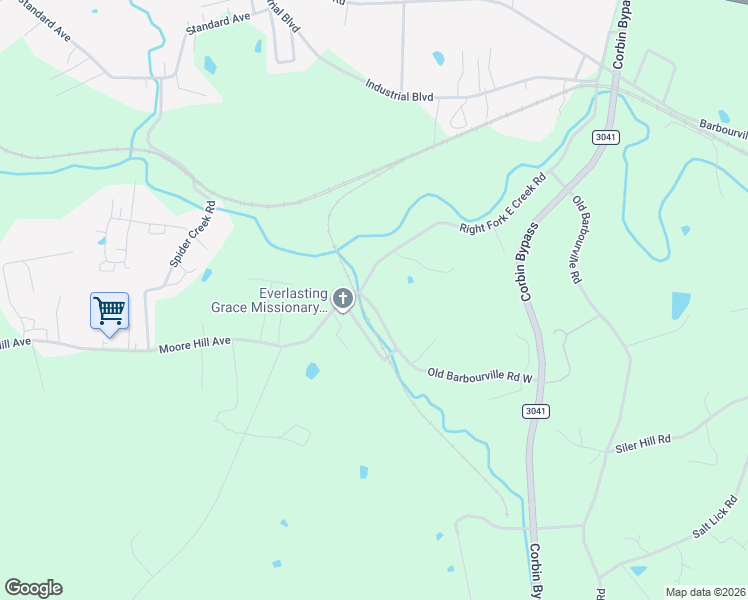 map of restaurants, bars, coffee shops, grocery stores, and more near 830 Moore Hill Avenue in Corbin