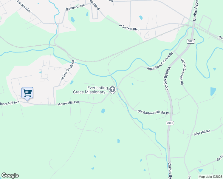 map of restaurants, bars, coffee shops, grocery stores, and more near 78 Moore Hill Avenue in Corbin
