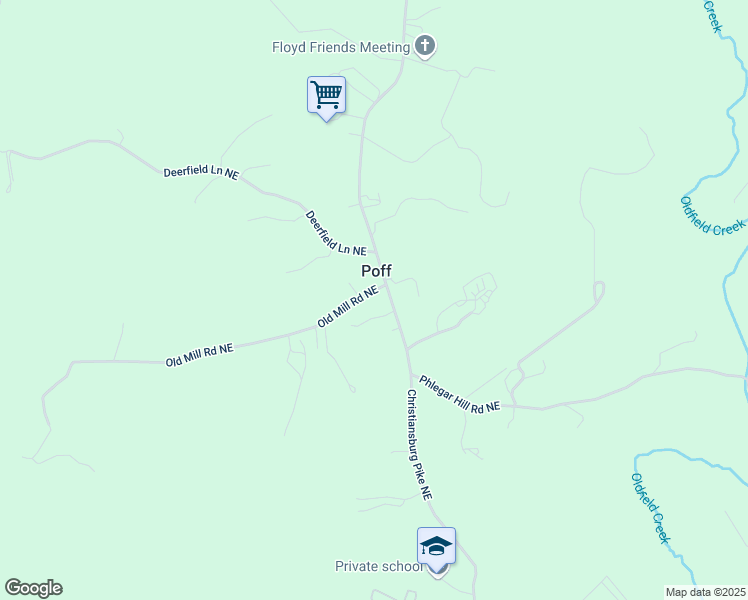 map of restaurants, bars, coffee shops, grocery stores, and more near 891-929 State Route 615 in Floyd
