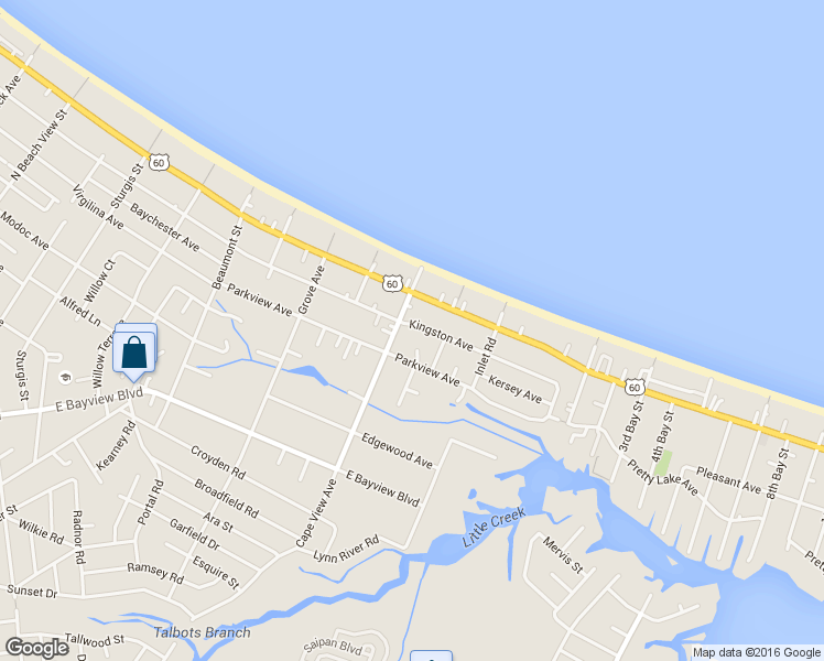 map of restaurants, bars, coffee shops, grocery stores, and more near 1909 Kingston Avenue in Norfolk