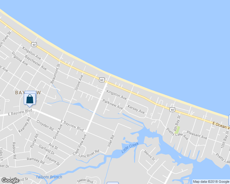 map of restaurants, bars, coffee shops, grocery stores, and more near 1934 Kingston Avenue in Norfolk