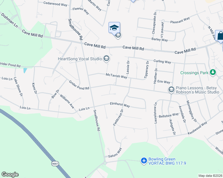 map of restaurants, bars, coffee shops, grocery stores, and more near in Bowling Green