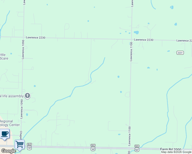 map of restaurants, bars, coffee shops, grocery stores, and more near 23718-23732 Lawrence 1096 in Monett