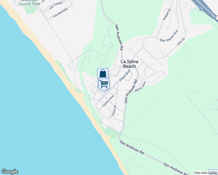 map of restaurants, bars, coffee shops, grocery stores, and more near 211 Playa Boulevard in La Selva Beach