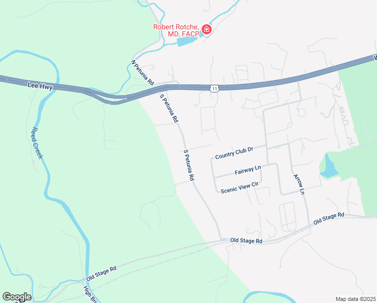 map of restaurants, bars, coffee shops, grocery stores, and more near 281-541 South Petunia Road in Wytheville