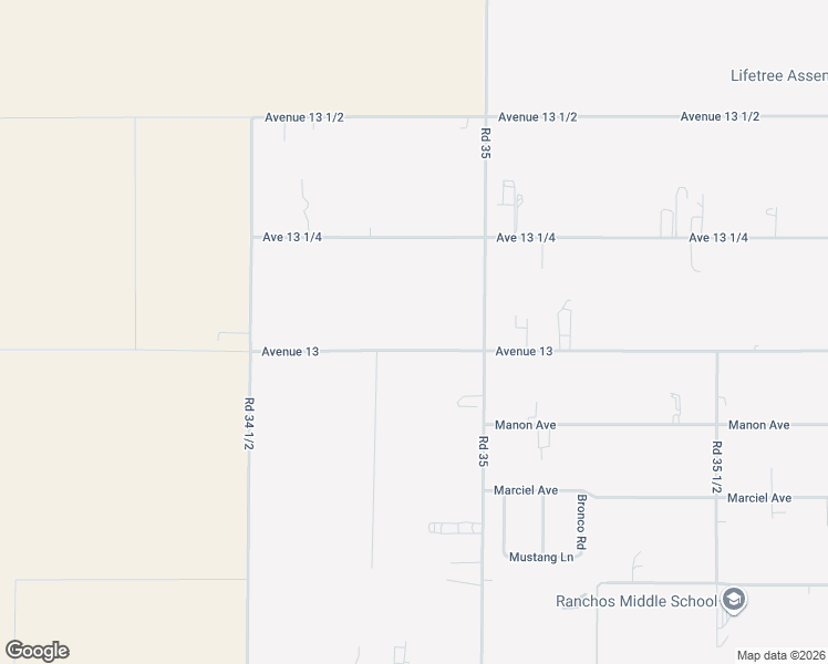 map of restaurants, bars, coffee shops, grocery stores, and more near 34799 Avenue 13 in Madera