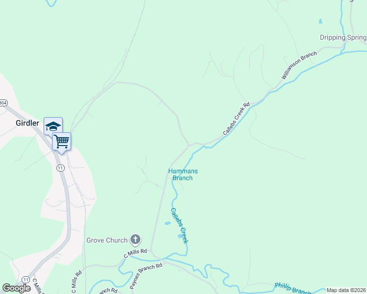 map of restaurants, bars, coffee shops, grocery stores, and more near 5059 Kentucky 1304 in Hinkle