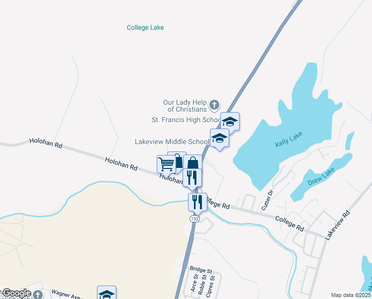 map of restaurants, bars, coffee shops, grocery stores, and more near 151 Laken Court in Watsonville