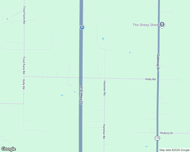 map of restaurants, bars, coffee shops, grocery stores, and more near 11880 Holly Road in Neosho