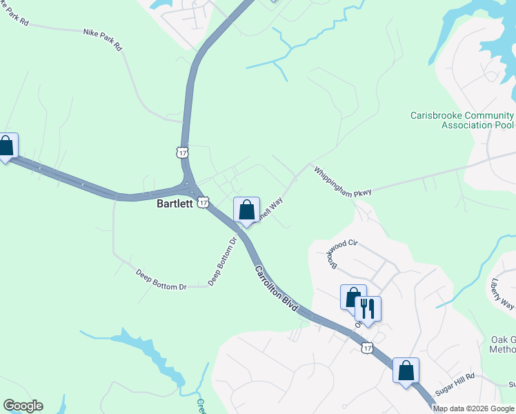 map of restaurants, bars, coffee shops, grocery stores, and more near 23002 State Route 663 in Carrollton