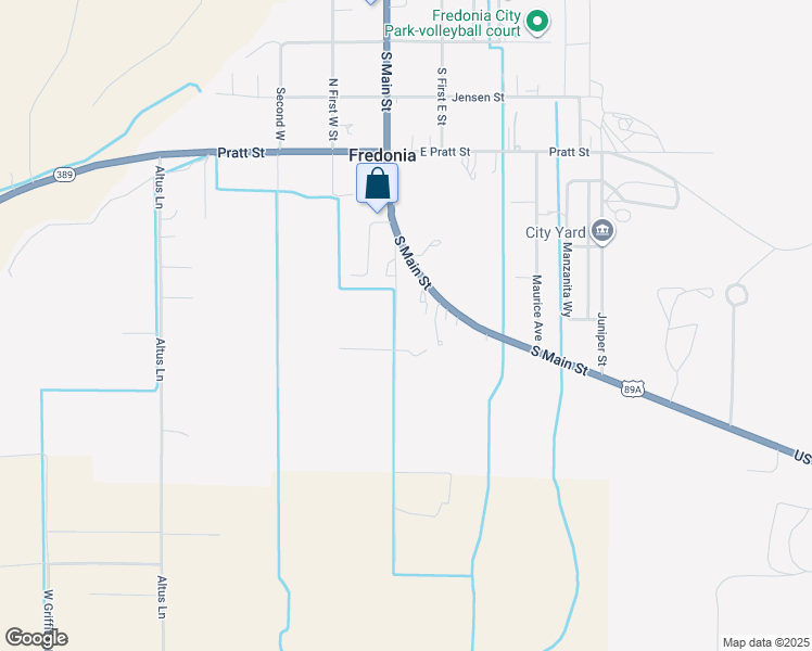 map of restaurants, bars, coffee shops, grocery stores, and more near 571 Lukus Lane in Fredonia