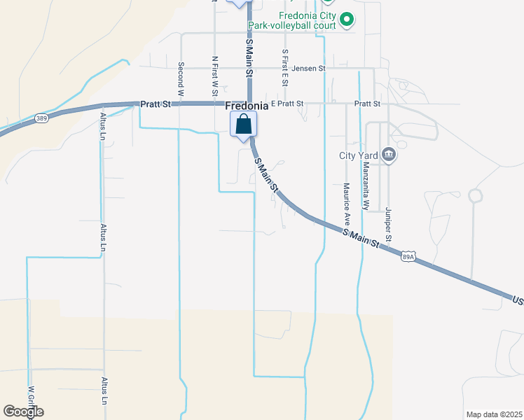 map of restaurants, bars, coffee shops, grocery stores, and more near 571 Lukus Lane in Fredonia