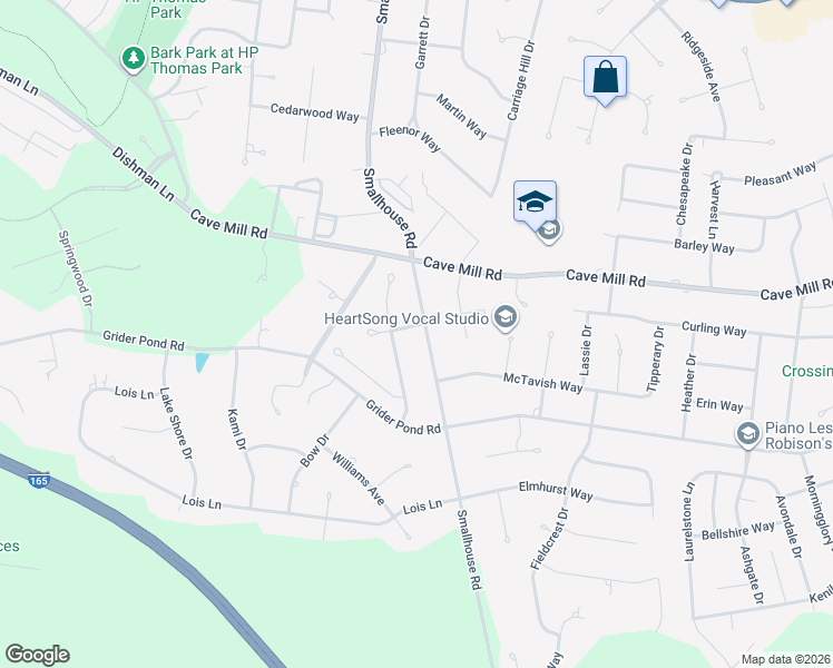 map of restaurants, bars, coffee shops, grocery stores, and more near 3107 Smallhouse Road in Bowling Green