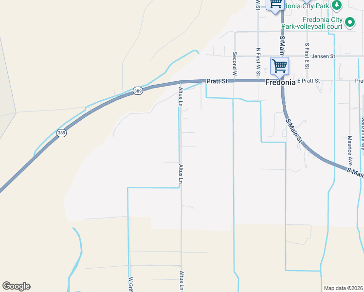 map of restaurants, bars, coffee shops, grocery stores, and more near 405 Cactus Wren Road in Fredonia