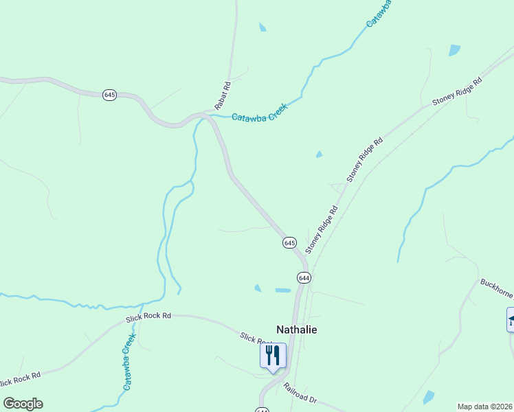 map of restaurants, bars, coffee shops, grocery stores, and more near 1062 Acorn Road in Nathalie