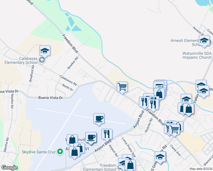 map of restaurants, bars, coffee shops, grocery stores, and more near 14 Lone Pine Avenue in Freedom