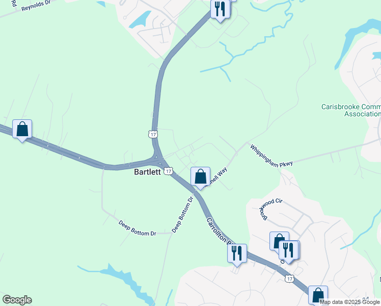 map of restaurants, bars, coffee shops, grocery stores, and more near 506 Kathy Ann Way West in Carrollton