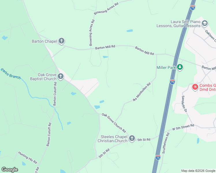 map of restaurants, bars, coffee shops, grocery stores, and more near 244 Hickory Ridge Drive in Corbin