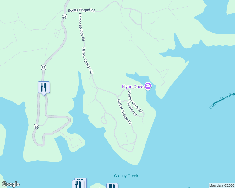 map of restaurants, bars, coffee shops, grocery stores, and more near 20 Wesley Circle in Jamestown
