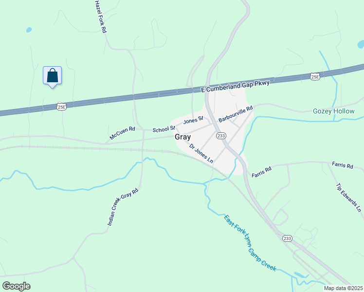 map of restaurants, bars, coffee shops, grocery stores, and more near in Gray