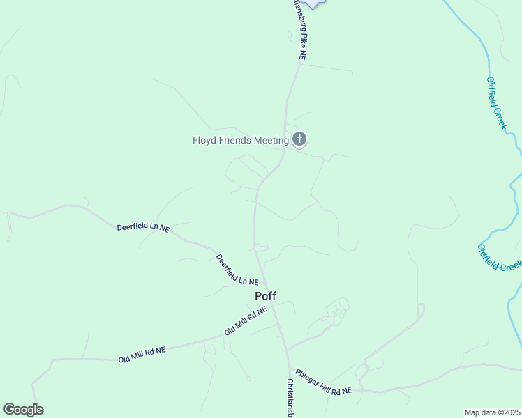 map of restaurants, bars, coffee shops, grocery stores, and more near 1071 Christiansburg Pike Northeast in Floyd