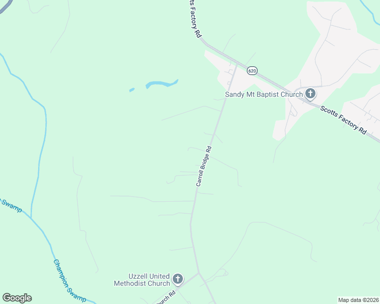 map of restaurants, bars, coffee shops, grocery stores, and more near 14326 Carroll Bridge Road in Smithfield