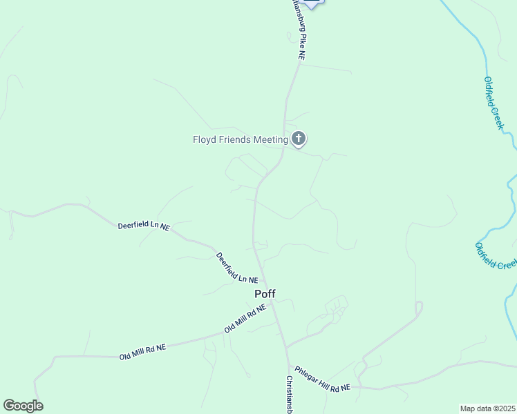 map of restaurants, bars, coffee shops, grocery stores, and more near 1071 Christiansburg Pike Northeast in Floyd