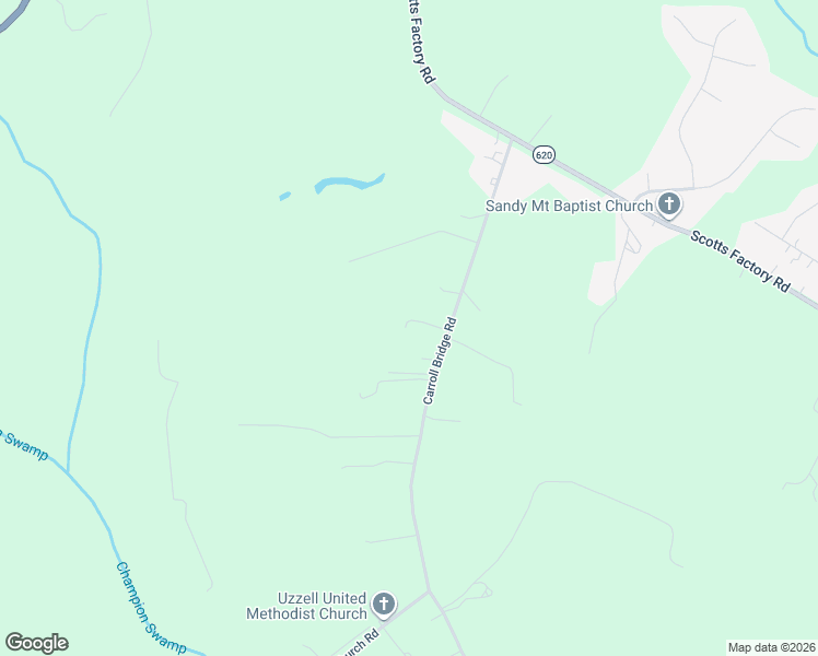 map of restaurants, bars, coffee shops, grocery stores, and more near 14326 Carroll Bridge Road in Smithfield