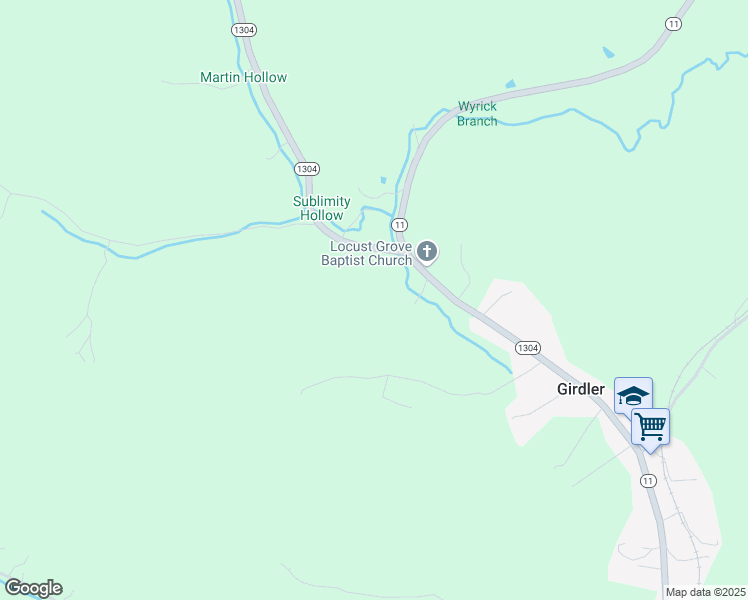 map of restaurants, bars, coffee shops, grocery stores, and more near 6075 Kentucky 1304 in Girdler