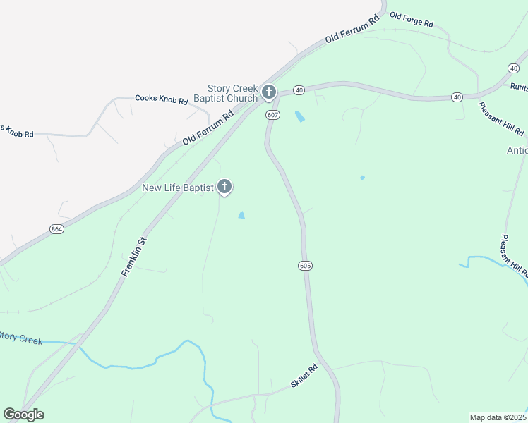 map of restaurants, bars, coffee shops, grocery stores, and more near 4525 Waidsboro Road in Ferrum