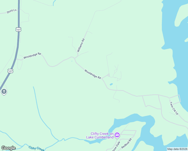 map of restaurants, bars, coffee shops, grocery stores, and more near Wooldridge Road in Jamestown