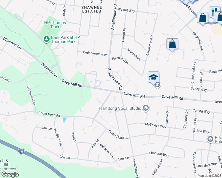 map of restaurants, bars, coffee shops, grocery stores, and more near 2999 Smallhouse Road in Bowling Green