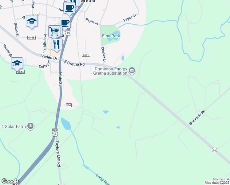 map of restaurants, bars, coffee shops, grocery stores, and more near 632 E Gretna Rd in Gretna