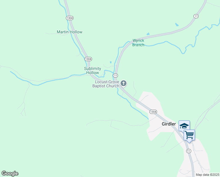 map of restaurants, bars, coffee shops, grocery stores, and more near 6075 Kentucky 1304 in Girdler