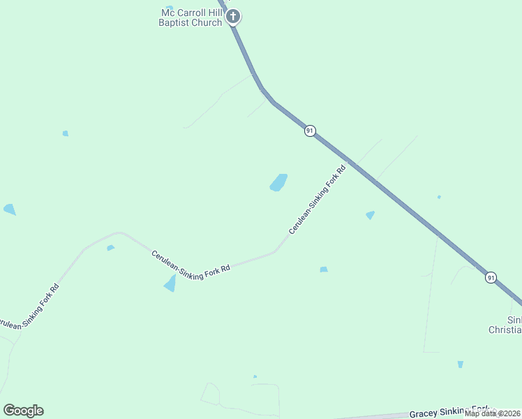 map of restaurants, bars, coffee shops, grocery stores, and more near 9860 Cerulean-Sinking Fork Road in Cerulean